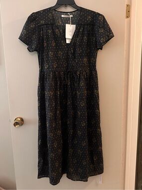 Christy Dawn Black Midi Dress The Simple Dawn NWT Med. Petite “noir strawberry”